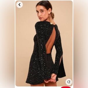 NBD Black and Silver Mini Dress